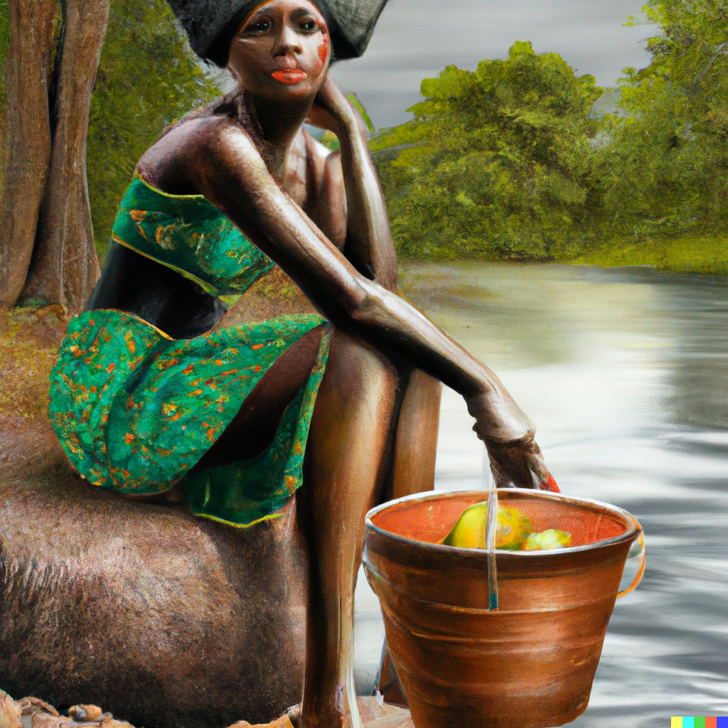 africa-woman-sitting-by-kreek